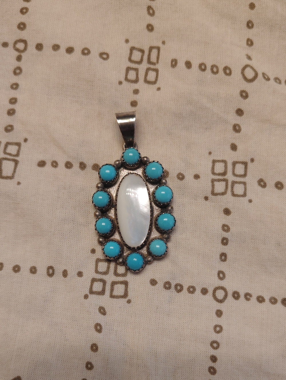 Turquoise Mother Of Pearl Pendant P Skeets
